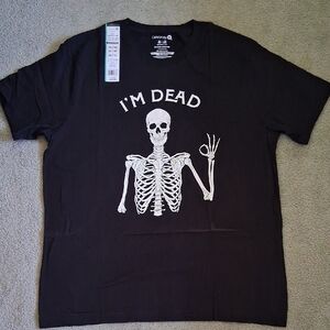 Celebrate It Black Cotton T-Shirt With Skeleton